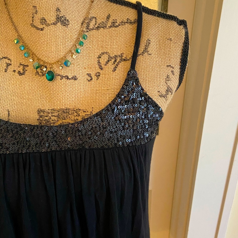 Fun sequin embellished black tunic/mini dress!